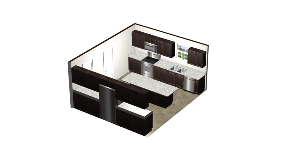 3D Kitchen Model with Island